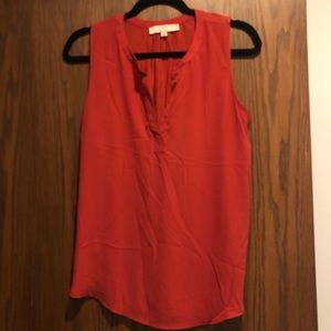 Loft Sleeveless Blouse with V-Neck